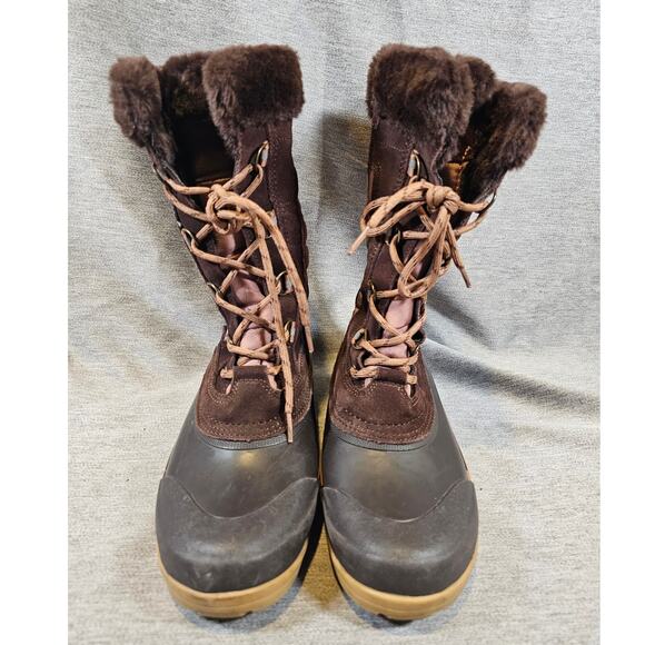 Lands’ End Womens Squall Insulated Winter Snow Boots Mauve Quartz Pink Size 9.5 - Picture 2 of 9